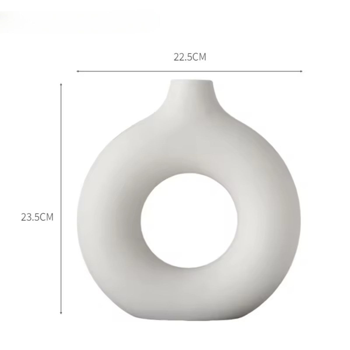 Hancai Best Selling Wholesale White Circle Donut Vases Grand Custom Design Manufacturers Flower Ceramic Vase for Home Decor