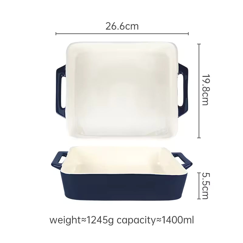 Hancai Custom Kitchen Bakeware Set Rectangular Casserole Stoneware Baking Tray Oven Ceramic Baking Dishes