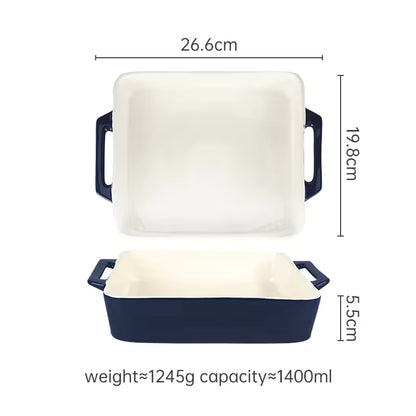 Hancai Custom Kitchen Bakeware Set Rectangular Casserole Stoneware Baking Tray Oven Ceramic Baking Dishes