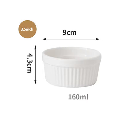 Hancai Hot Selling Multi-color Ceramic Baking Bowl 2.5 Inch 4 Inch Macaron Color Oven Steamer Cake Pudding Snack Dessert Bowl