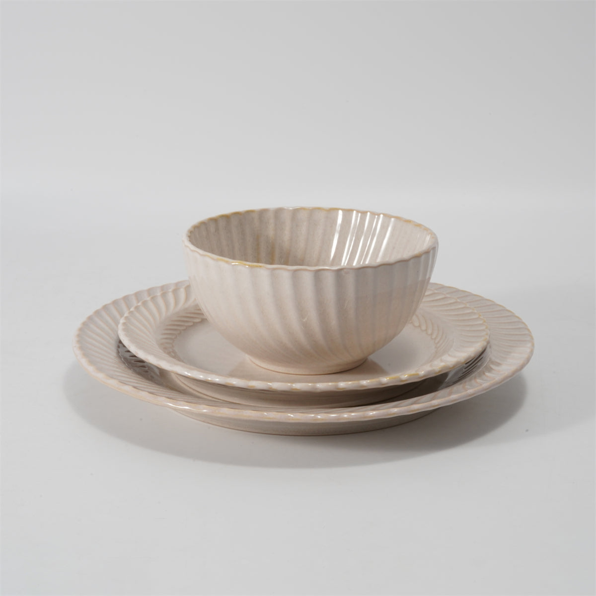 Hancai Embossed reactive glaze Dinnerware sets