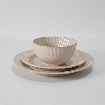 Hancai Embossed reactive glaze Dinnerware sets