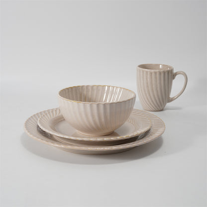 Hancai Embossed reactive glaze Dinnerware sets
