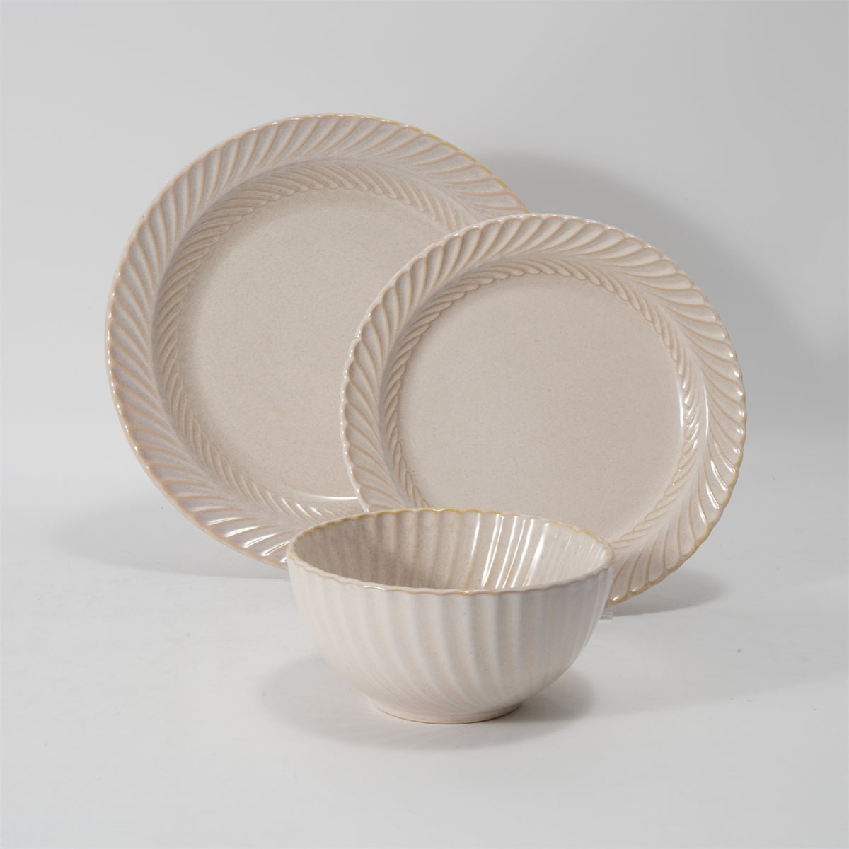 Hancai Embossed reactive glaze Dinnerware sets
