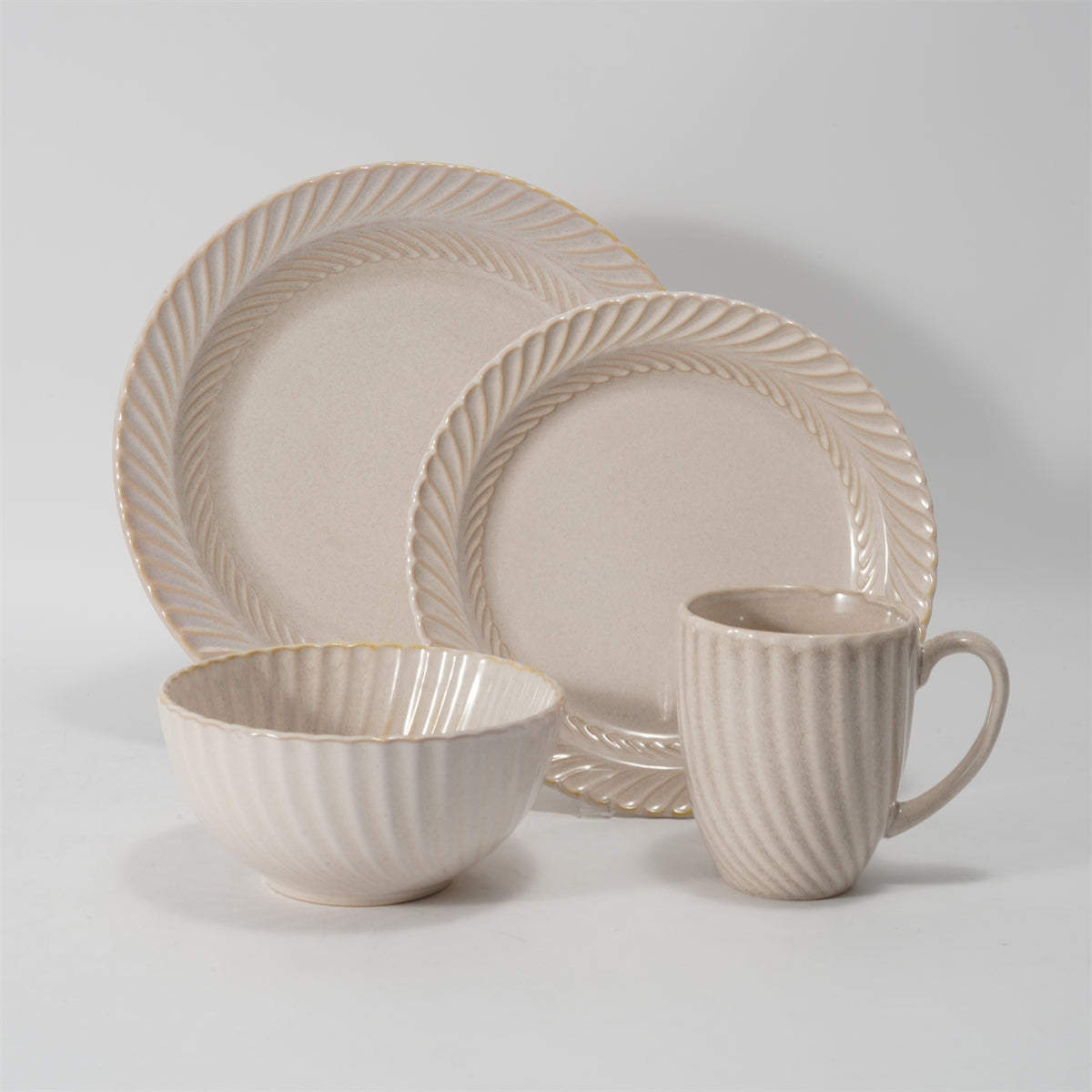 Hancai Embossed reactive glaze Dinnerware sets
