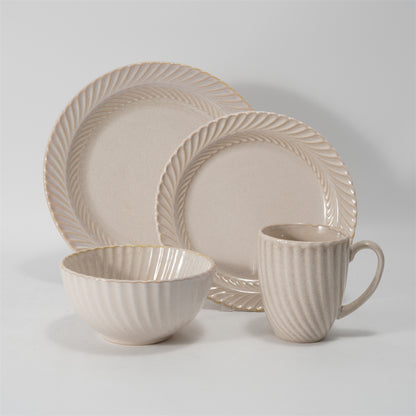 Hancai Embossed reactive glaze Dinnerware sets