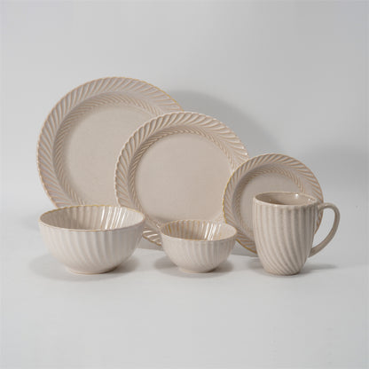 Hancai Embossed reactive glaze Dinnerware sets