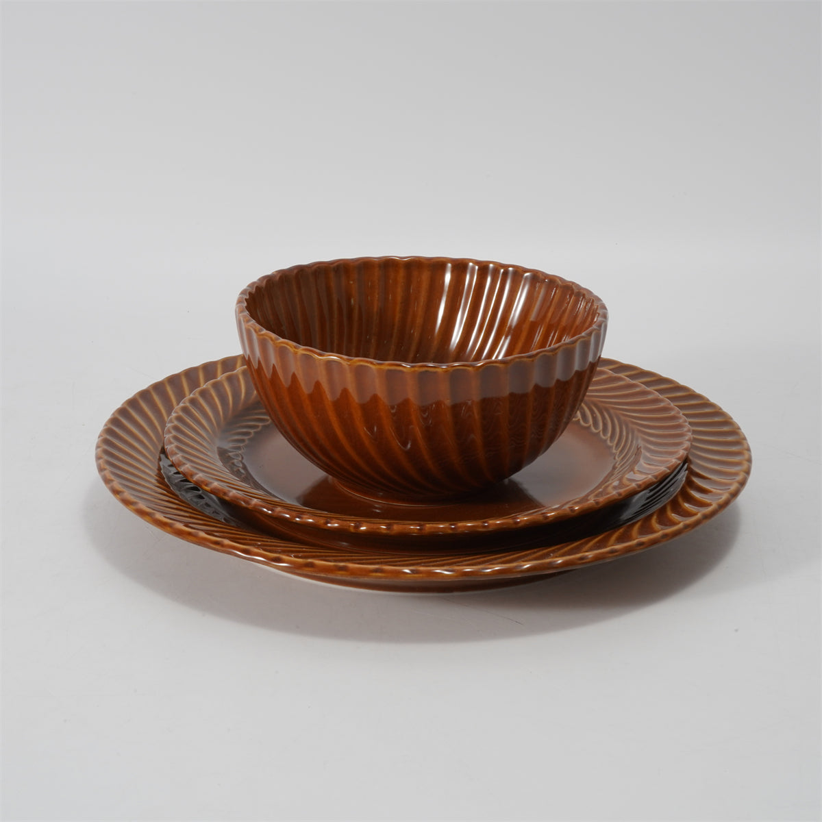 Hancai Embossed reactive glaze Dinnerware sets