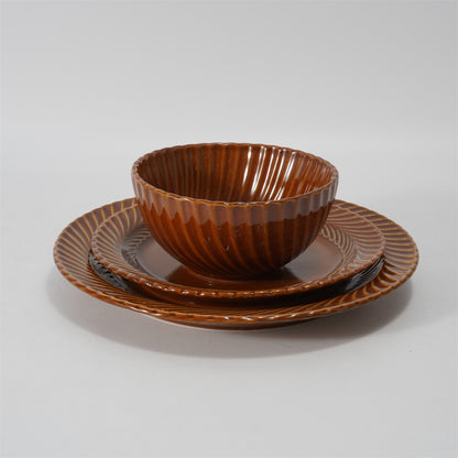 Hancai Embossed reactive glaze Dinnerware sets