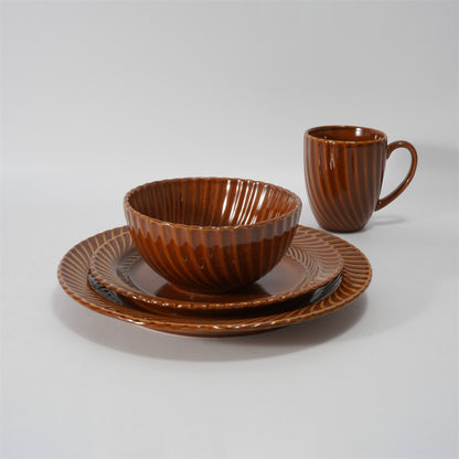 Hancai Embossed reactive glaze Dinnerware sets