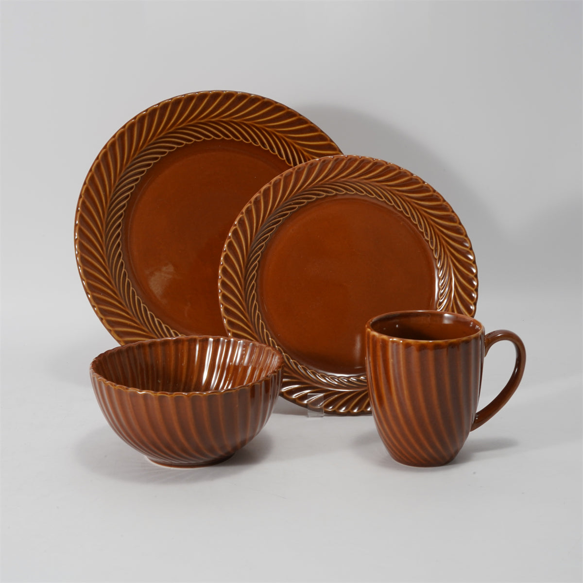 Hancai Embossed reactive glaze Dinnerware sets