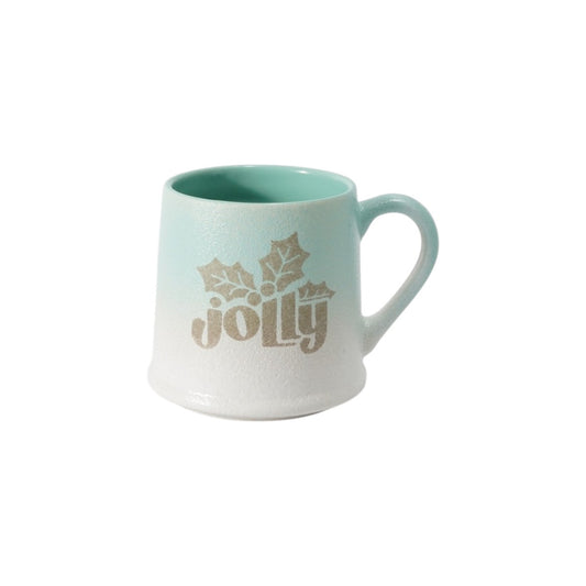 Hancai  Two Tone Reactive glaze mug with silk screen