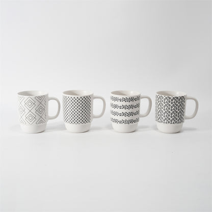 Hancai Color Glazed Stoneware Mug with Silk-Screen