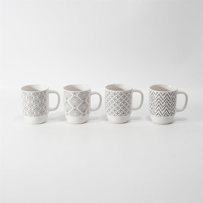 Hancai  Color Glazed Stoneware Mug with Silk-Screen