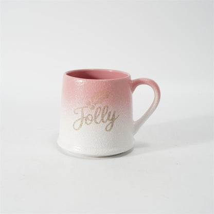 Hancai  Two Tone Reactive glaze mug with silk screen