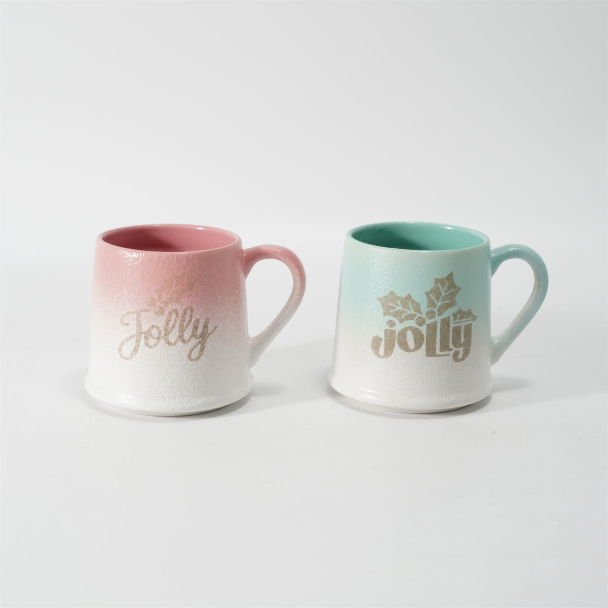 Hancai  Two Tone Reactive glaze mug with silk screen