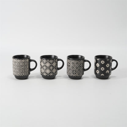 Hancai  Color Glazed Stoneware Mug with Silk-Screen