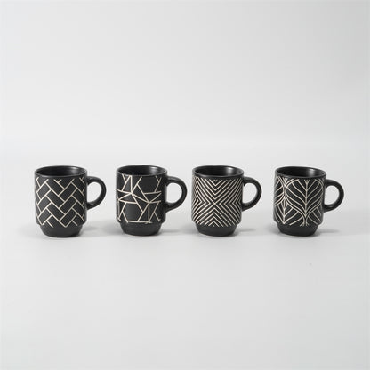 Hancai  Color Glazed Stoneware Mug with Silk-Screen
