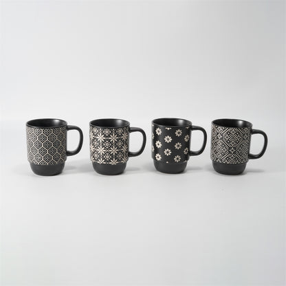 Hancai  Color Glazed Stoneware Mug with Silk-Screen