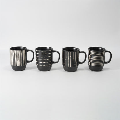 Hancai  Color Glazed Stoneware Mug with Silk-Screen