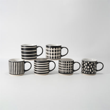Hancai Unglazed foot color glaze silk screen mug