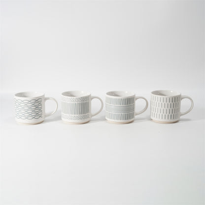 Hancai Unglazed foot color glaze silk screen mug
