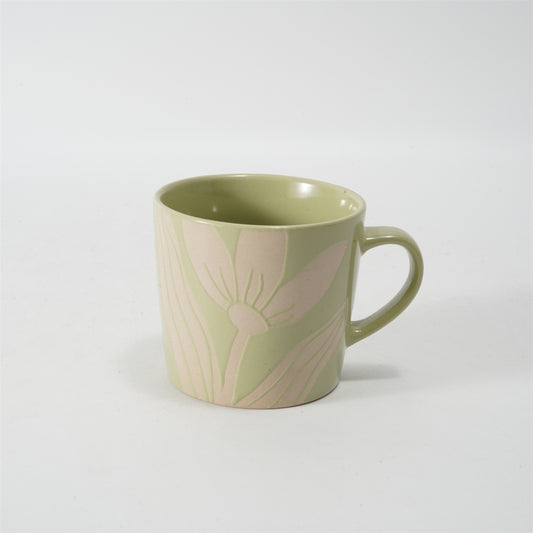 Hancai Colour glzae mug with silk screen