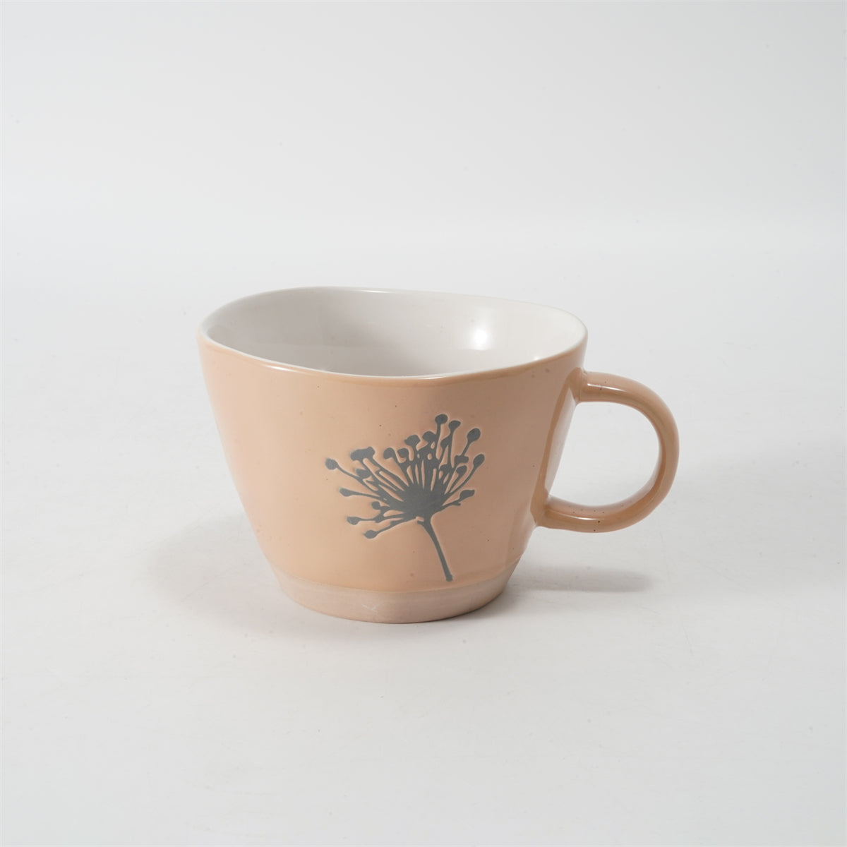 Hancai Unglaze foot color glaze mug with silk screen