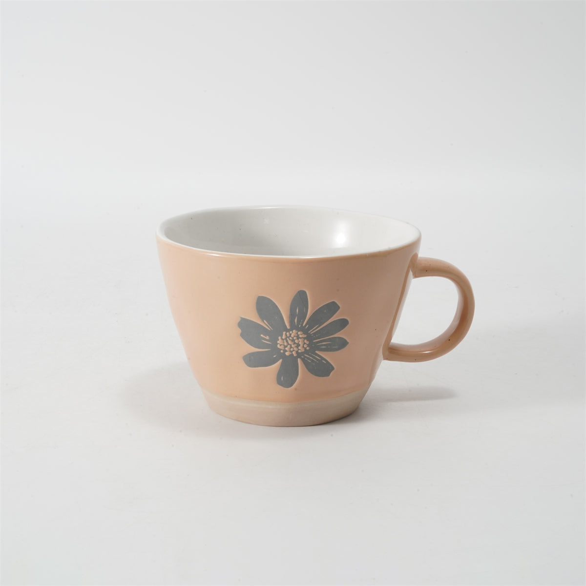 Hancai Unglaze foot color glaze mug with silk screen