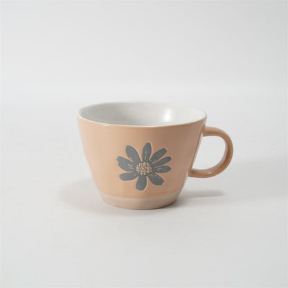 Hancai Unglaze foot color glaze mug with silk screen