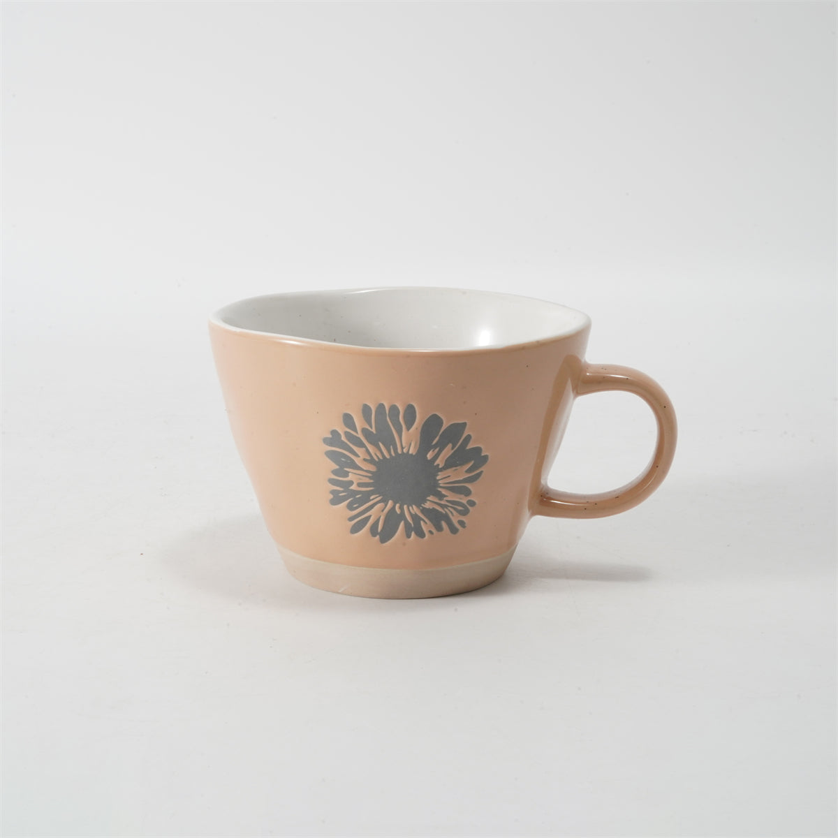 Hancai Unglaze foot color glaze mug with silk screen
