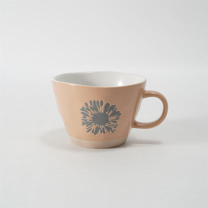 Hancai Unglaze foot color glaze mug with silk screen