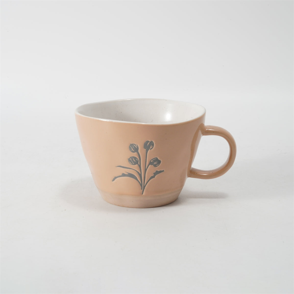 Hancai Unglaze foot color glaze mug with silk screen
