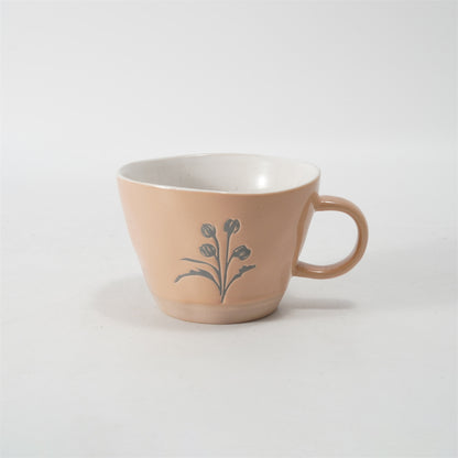 Hancai Unglaze foot color glaze mug with silk screen