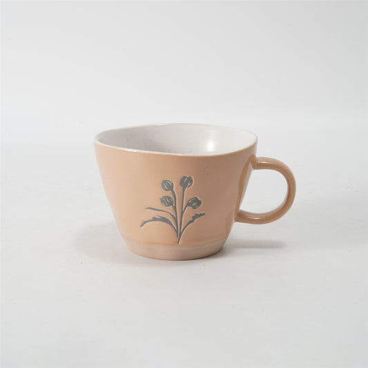 Hancai Unglaze foot color glaze mug with silk screen