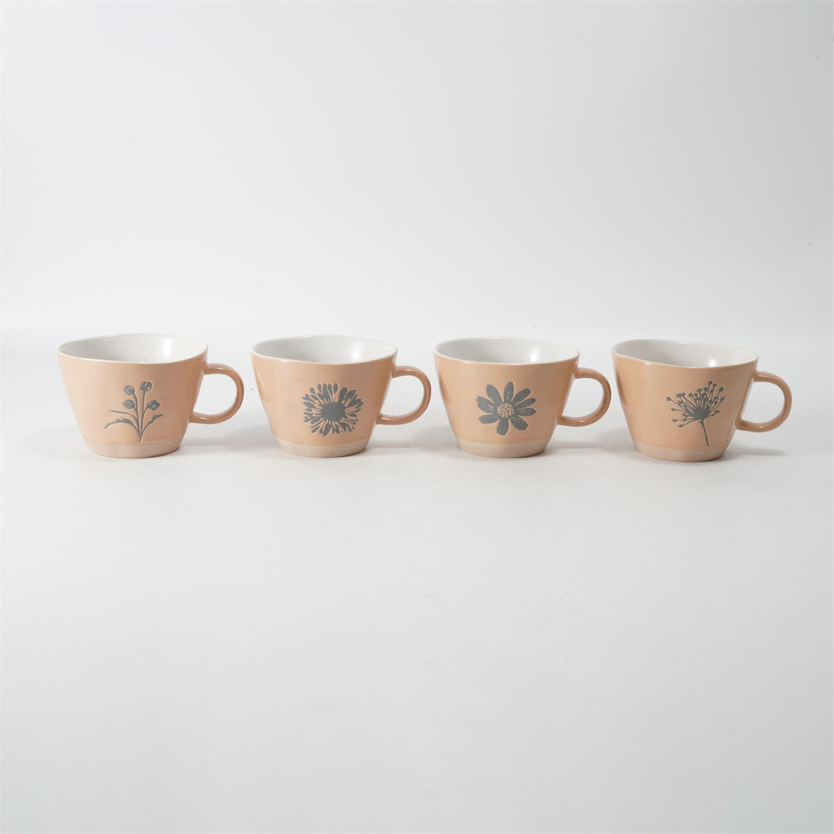 Hancai Unglaze foot color glaze mug with silk screen