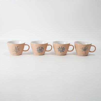 Hancai Unglaze foot color glaze mug with silk screen