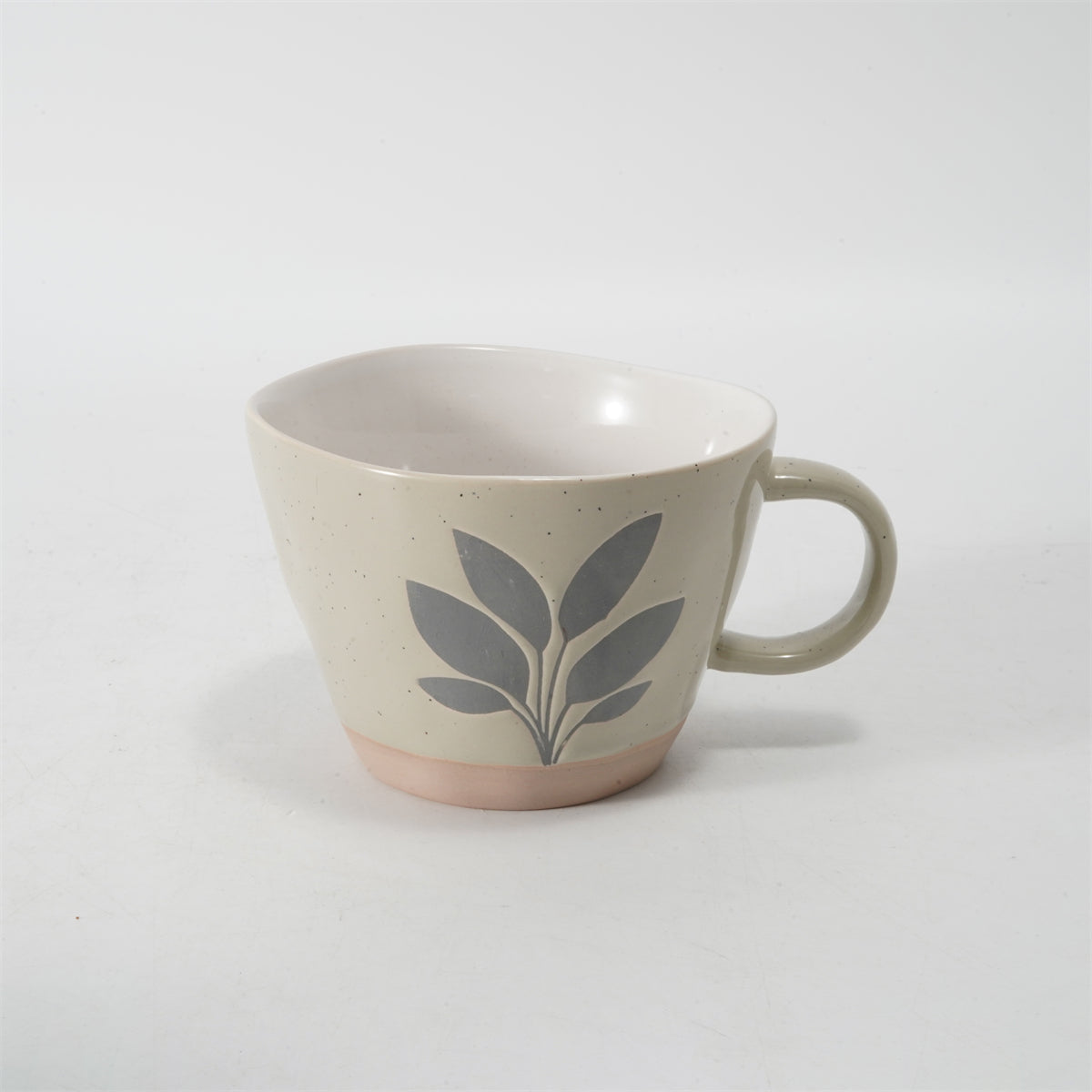 Hancai Unglaze foot color glaze mug with silk screen