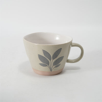 Hancai Unglaze foot color glaze mug with silk screen