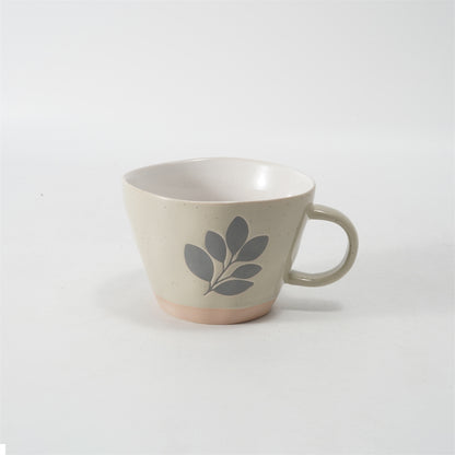Hancai Unglaze foot color glaze mug with silk screen