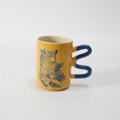 Hancai Genz color glaze mug with silk screen