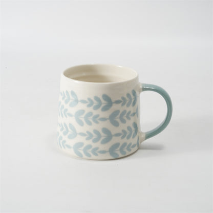 Hancai Color Glazed Mug with Dipped Handle and  Decal