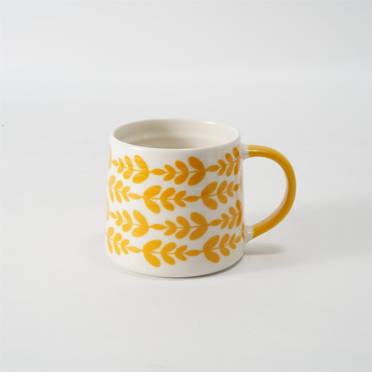 Hancai Color Glazed Mug with Dipped Handle and  Decal