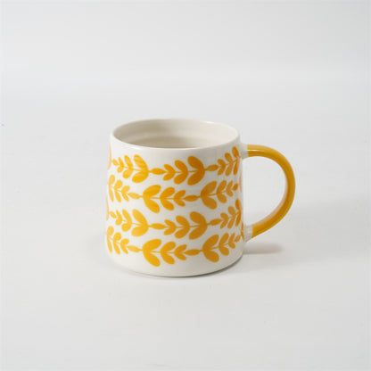 Hancai Color Glazed Mug with Dipped Handle and  Decal