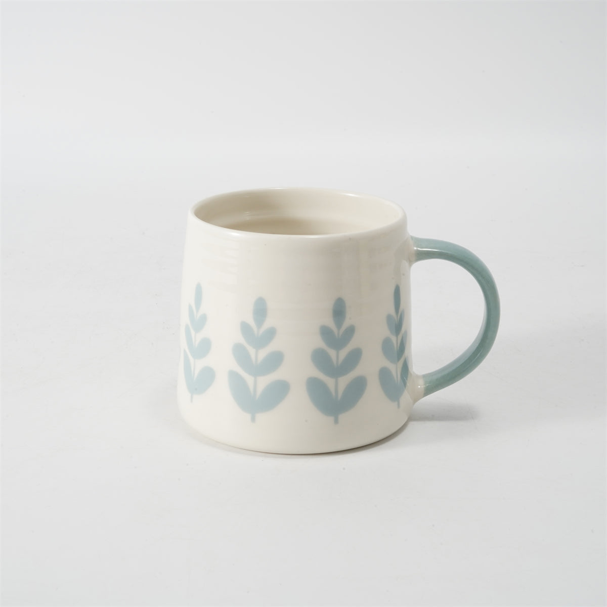 Hancai Color Glazed Mug with Dipped Handle and  Decal