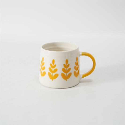Hancai Color Glazed Mug with Dipped Handle and  Decal