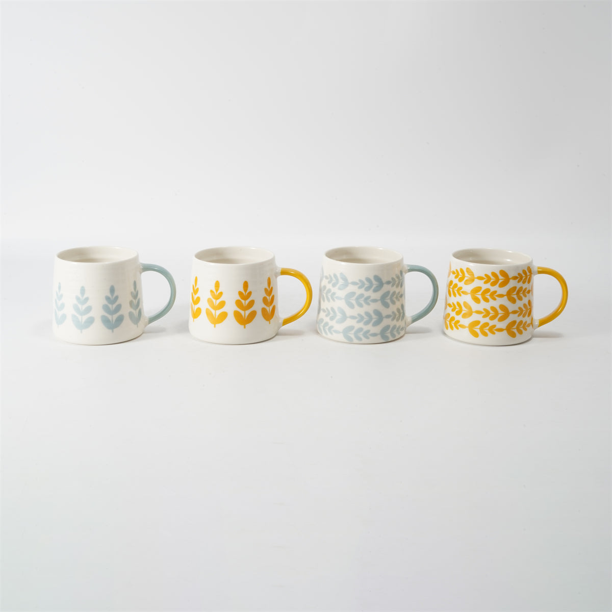 Hancai Color Glazed Mug with Dipped Handle and  Decal