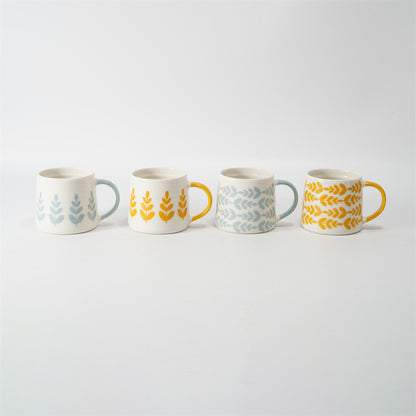 Hancai Color Glazed Mug with Dipped Handle and  Decal