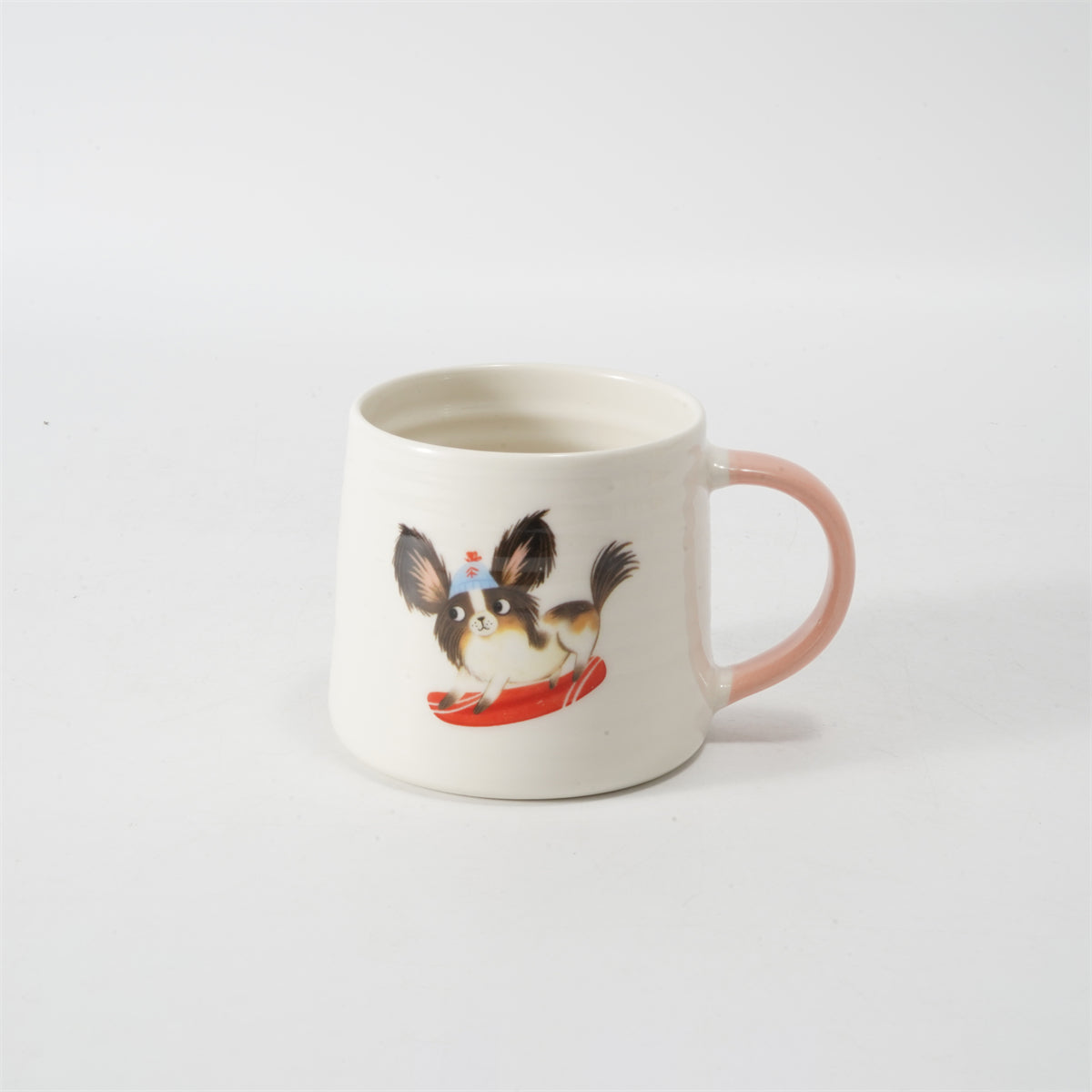 Hancai Color Glazed Mug with Dipped Handle and  Decal