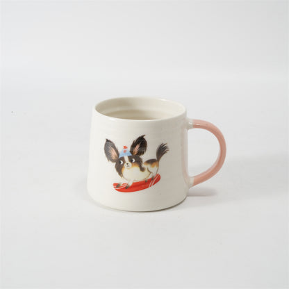 Hancai Color Glazed Mug with Dipped Handle and  Decal